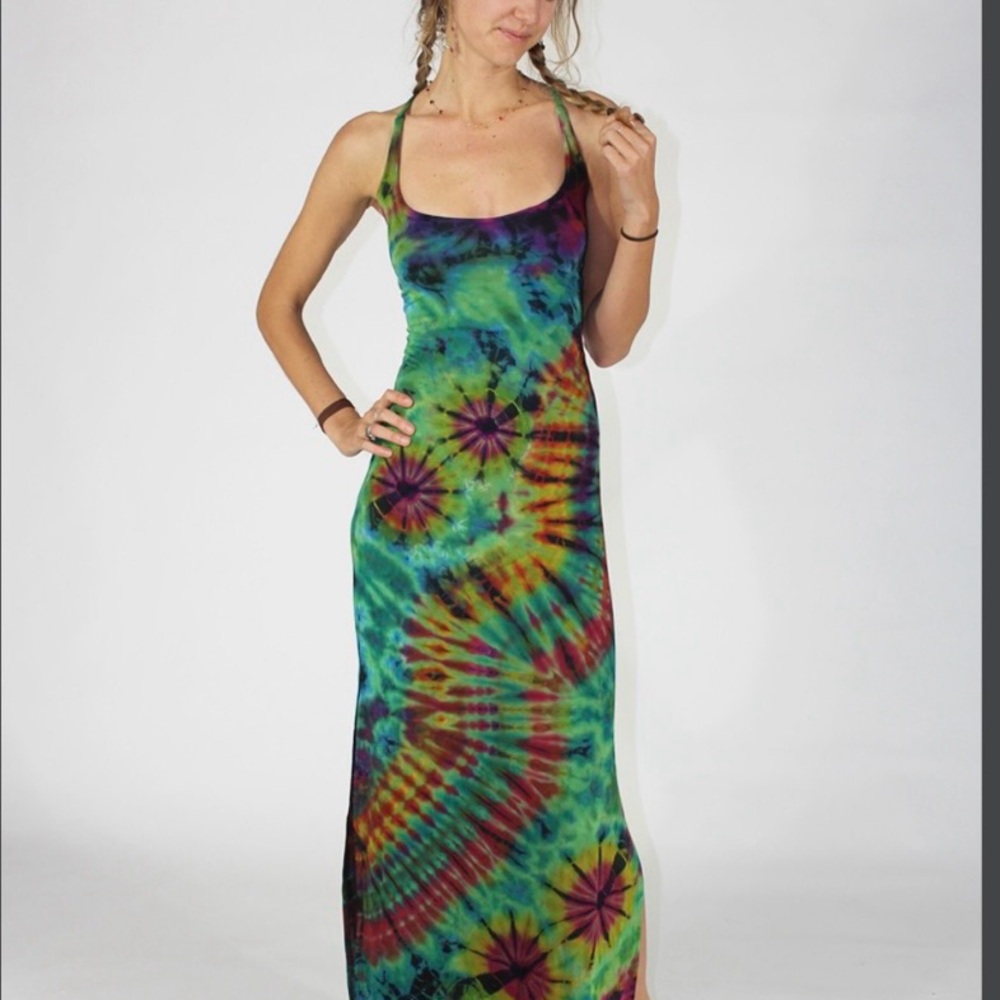 Jayli Multicolor Tie-Dye Maxi Dress